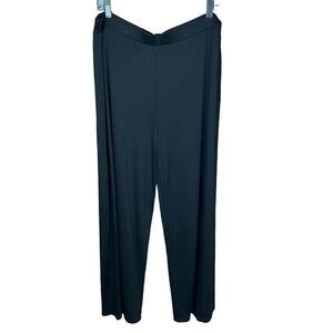 DKNY Pure Travel Pants Black Elastic Waist and Wide Leg Style Lounge Leisure XL